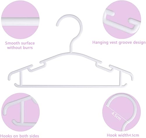 Miniatura 27 de GoodtoU Perchas para niños – Perchas de bebé para armario – Perchas de ropa de bebé, paquete de 60 perchas de plástico para bebés y niños pequeños