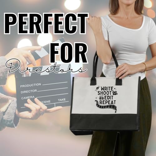 Bolsa Tote de lona para mujeres con cierre y correa miniatura 3