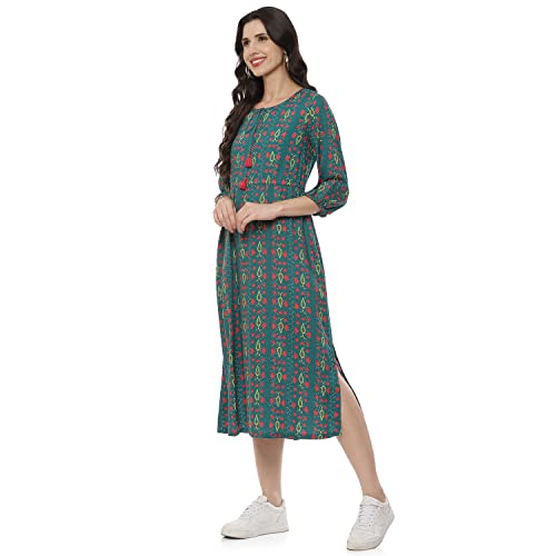 Image of Rangriti Teal Liva Straight Dress