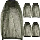 ibasenice 5個折りたたみ式ネット帽子 耐摩耗性通気性ヘッドネット 多機能ポータブルキャップ 養蜂 ガーデニング 釣り アウトドア用保護帽