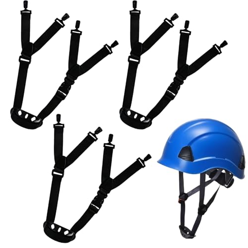 3-Pack of adjustable hard hat chin straps for construction sites and industrial use.
