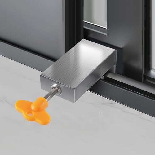 AILEWE 窓ストッパー ステンレス製 强力二重施錠 2個入,ウインドロック 防犯グッズ サッシ網戸補助錠 調整可能 簡単にインストール,窓ろっく子供 猫 ペット 犬 換気 鍵 転落防止 賃貸 後付け シルバー(ダブル窓 固定式タイプ​)