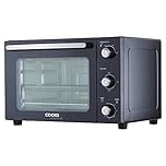 Cooks Professional Mini Oven | Electric Multi Function Countertop Cooker | 34L Capacity | Adjustable Temperature Control & Timer | 1500W | Includes Roasting Dish & Wire Rack | Black and Silver