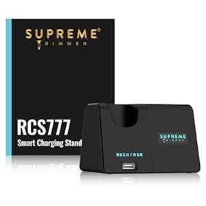 Supreme Trimmer Replacement Smart Charging Stand | Compatible for Recharge ST777 | Smart Charging for iOS or Android | RCS777 Black