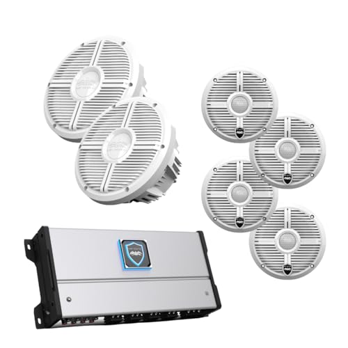 wet sounds HTM-8 Full-Range Class-D 85x8 W RMS @4 OHM Amp, Two Pairs Recon 6 XW-W 6.5