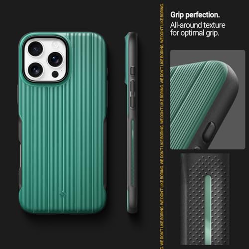Image of CASEOLOGY by Spigen Dual Grip Mag for iPhone 16 Pro Case [Enhanced Grip Design] Magnetic Protection Back Cover Case for iPhone 16 Pro (TPU and PC | Jade Green)