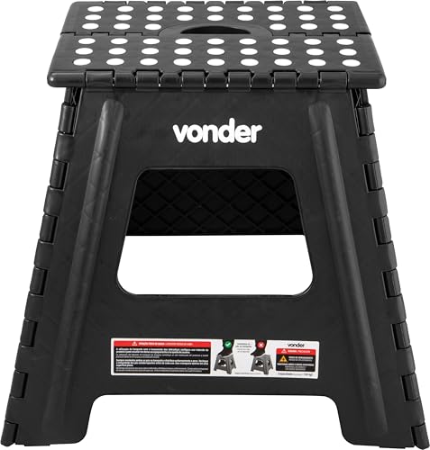 Vonder, Banqueta Plástica Dobrável, Preta, Altura 360 Mm