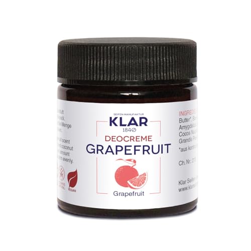 Klar Seifen Deocreme Grapefruit, 30ml, Geruchsneutralisierend und Pflegend, Schweiß-verhindernd, Deo 11665