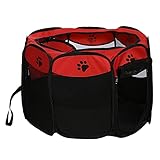 YAYA2021-SHOP Pet Bed Portable Foldable Pet Dog Tent House for Dogs Indoor Playpen Tent Crate Room Outdoor Puppy Cats Kennel Octagon Fence Pet Waterloo (Color : Red)