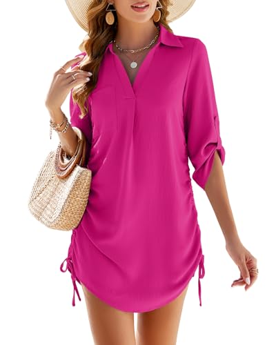 MIRALUNA Women's Swimsuit Cover Up Bikini Bathing Suit Swimwear Beach Coverups Shirt Dress