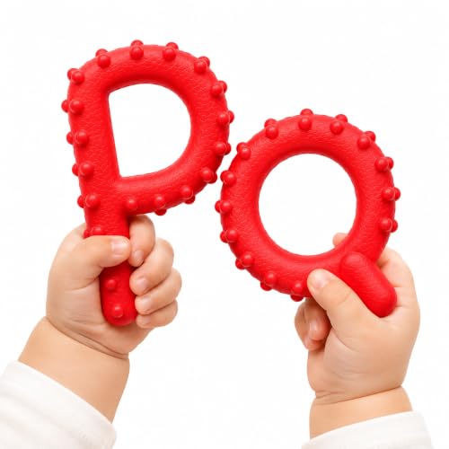Image of Chewy Tubes P & Q Oral Motor Chew Tool for Teething & Sensory (Red) | Safe & non-toxic, designed for extended chewing without breaking down or splintering