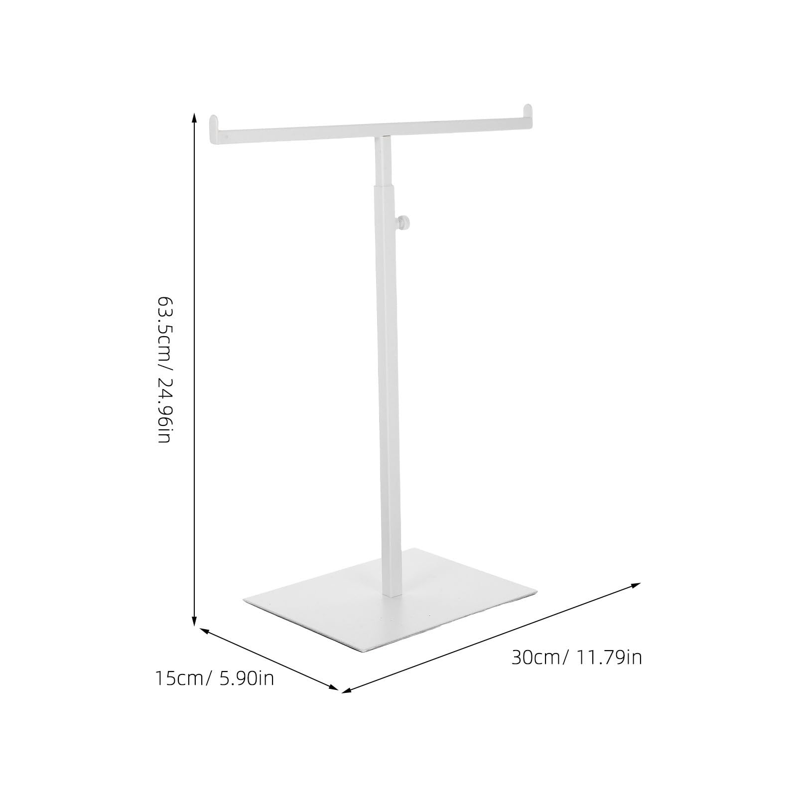 Soporte Expositor Blanco para Bolsos de Acero Inoxidable Altura Ajustable y Diseño Estable para Tiendas de Ropa y Hogar