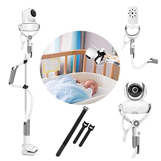 BURNNOVE Soporte para Vigilabebes Universal | Soporte para Cámara Monitor de Bebé Ajustable sin Perforación | Giratorio de 360 ° | Compatible con la Mayoría de de Monitores de Bebé/Teléfonos Móviles
