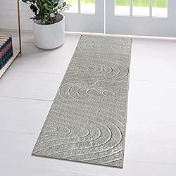 LUXE WEAVERS Modern Geometric Wave Gray 2x8 Area Rug
