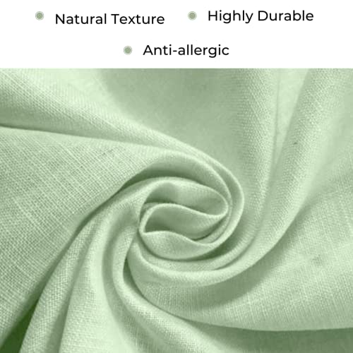 D'Moksha Homes Linen Table Runner 92 CM, 100% Pure Linen Sage Green Small Table Runner 36 x 92 cm for Dresser Coffee Tables - Image 3
