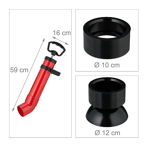 Desatascador de tuberías Relaxdays con 2 accesorios miniatura 4