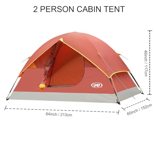 Image of unp 6 Person 4 Season Dome Tent, Easy to Set Up for Camping & Hiking, Lightweight & Portable, Green