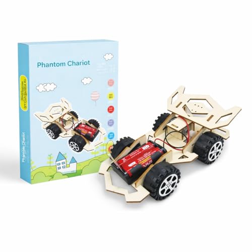 Image of DIY Electromagnetic Swing Kit, Wooden Educational Science Project, Battery Powered Physics Experiment (Phantom Chariot)