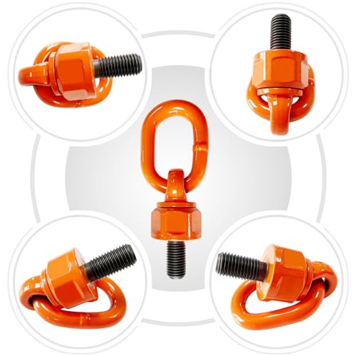 Image of 2 Pcs Eye Bolt M12x19 Max Load 0.7 Tons Metric Thread Universal Swivel Hoist Rings 360Rotation Made of Alloy Steel, Tensile Strength > 1080MPa