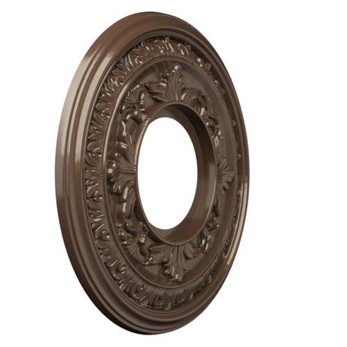Image of Ekena Millwork 10 inchOD x 3 1 /2 inchID x 3 /4 inchP Baltimore Thermoformed PVC Ceiling Medallion (Fits Canopies up to 4 1 /4 inch), Metallic Copper