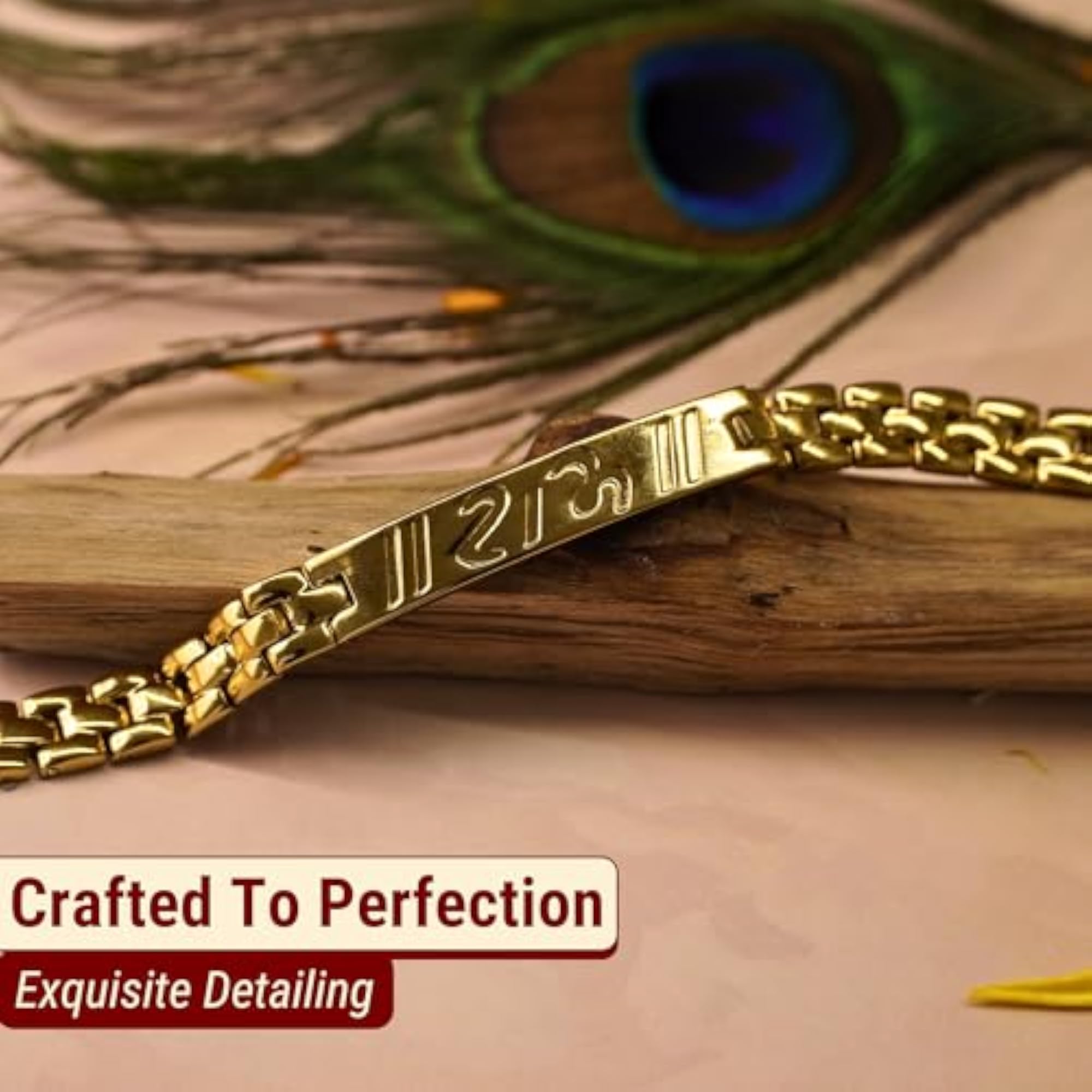 Plated Ram Naam Bracelet, 8 Inches Length