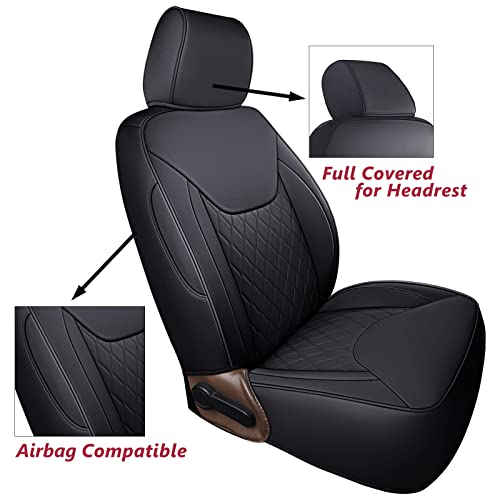 Image of Coverado Seat Covers 4-Door Fullset for Jeep Wrangler, Waterproof Car Seat Covers for Truck Automotive Seat Covers Custom Fit for 2007-2024 Jeep Wrangler JK JL(Black)