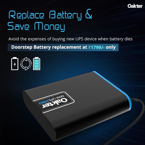 Oakter Mini UPS PRO for High Capacity WiFi Routers 12V & Upto 3A | Battery 2X4000 mAh | Power Backup Upto 8 Hours | Support Jio, Airtel & Other... - Image 6