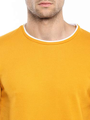 Image of Alan Jones Clothing Men's 100% Cotton Regular Fit Double Collar Round Neck T-Shirt