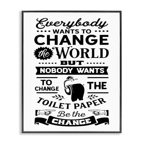 Funny Toilet Paper Washroom Humor, 11 x 14 Inch Framed Giclée Print