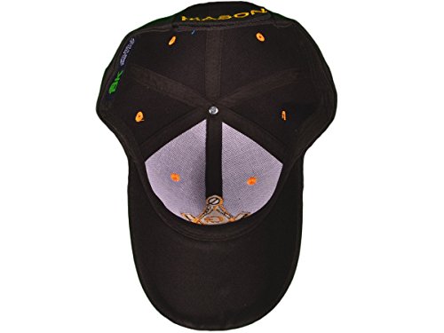 Boné de beisebol bordado 3D com símbolo maçom maçom ajustável (preto), Preto