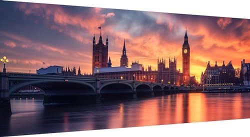 Diamond painting Londres grand format 225x90cm pour décoration murale