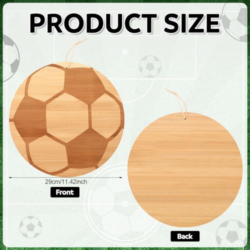 Tabla de cortar de bambú con forma de balón de fútbol miniatura 2
