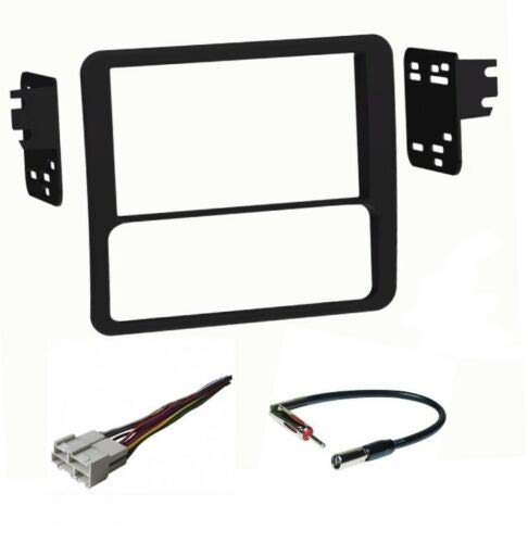 Car Stereo Dash Kit Wire Harness and Antenna Adapter Combo to Install Double Din Size Aftermarket Radio for 1998-2001 GMC Jimmy Sonoma Chevrolet S10 Blazer