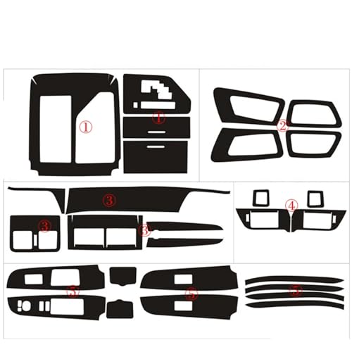Film carbone 5D pour console Camry 2012-2016 : habillage intérieur noir