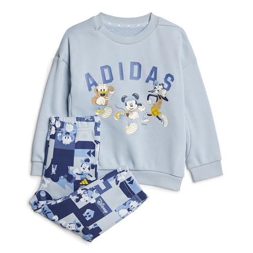 Adidas Unisex-Baby Adidas x Disney Mickey Mouse Sportswear Jogger Set, Wonder Blue/Crew Blue/Crew Yellow, 3 Months