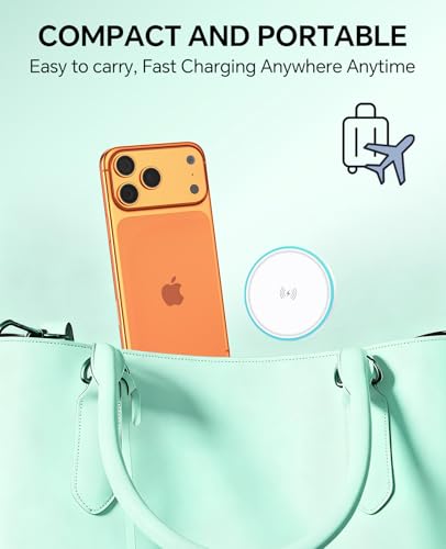 Image of 2 Pack 15W Magnetic Wireless Charger Fast Charging Pad with 20W Adapter and 6FT Cables for iPhone 17 /16 /15 /14 /13 /12 Series /AirPods 3 /2 /Pro Apple Chargers for Travel /Office /Home