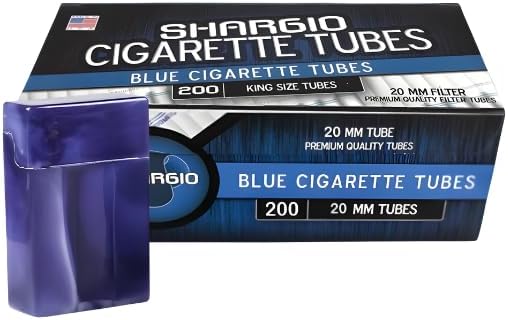 Shargio Blue King-Size High Quality Stunning Filter Tubes 200ct Contains Amazing Taste Comes with Bonus Case - Pack of 10