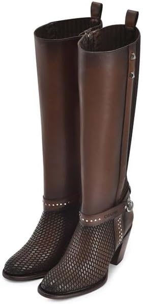 Cuadra Women's Tall Boot in Genuine Leather Brown 4V03RS