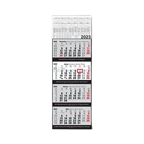Kalender 4-Monatskalender 2023 Wandkalender groß - Kombi 4 Monatskalender ohne Werbung mit Datumsschieber | Bürokalender…