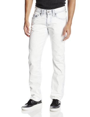 True Religion Men's Geno Slim Straight Fit Jean in White Keys