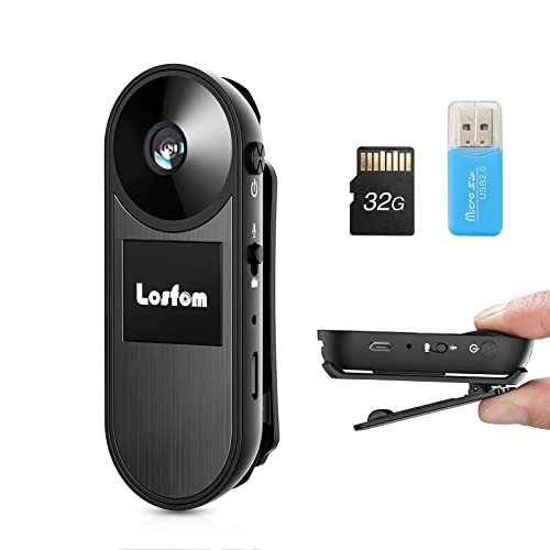 Losfom Z04 Body Worn Camera, 32G Body Mounted Camera with Upgraded Clip, Wearable Camcorder for Indoor, Outdoor