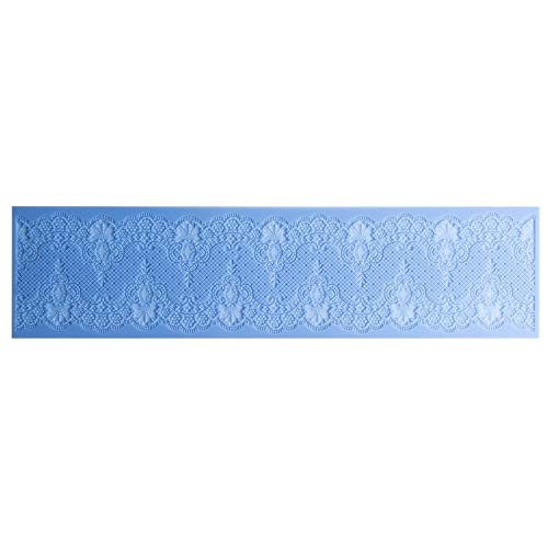 Ideen mit Herz Silicone Decorative Mat | Silicone Mould Fondant | Height: 2 mm | Lace Design | Ideal for Making Lace Border | Tool for Shaping Fondant (Design 5 | 38.7 cm x 9.6 cm)