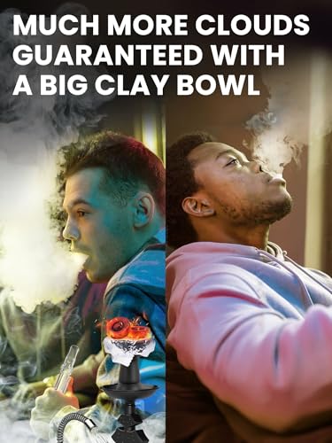 Portable Hookah set with everything - Black Hookah Set 2 Hose Hookahs – Black Mini Hookah 2 Hose Hooka Set with 50x Foil Sheets, Silicone Bowl 10x Disposable Tips and Sisha Tongs - Image 6