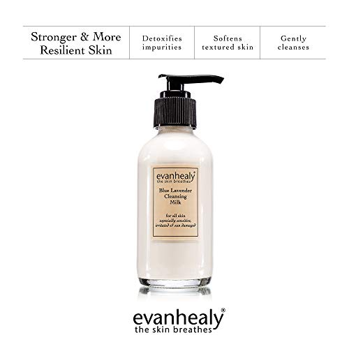 Evanhealy Blue Lavender Cleansing Milk - Calms And Treats Reactive Skin - Moisturizing Gentle Deep Clean For Sensitive Skin #TOP4