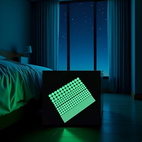 Vinilos decorativos de puntos luminosos verdes para pared miniatura 6