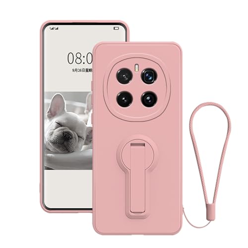 Coque silicone antichoc Honor Magic 7 Pro rose avec bague support et protege objectif