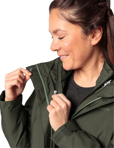 VAUDE Idris III 3-in-1 Parka Damen – Damen-Winterjacke wasserdicht, winddicht & atmungsaktiv mit Eco-Finish, Damen-Doppeljacke mit wärmender Hybrid-Innenjacke – in Khaki, Größe: 46