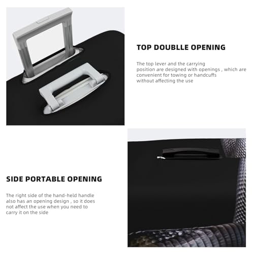 Black Cobra Snake For Travel Luggage Cover Suitcase Protector Fits 18-32 Inch Travel Luggage Protector Elastic Luggage Anti-Scratch Suitcase Cover3