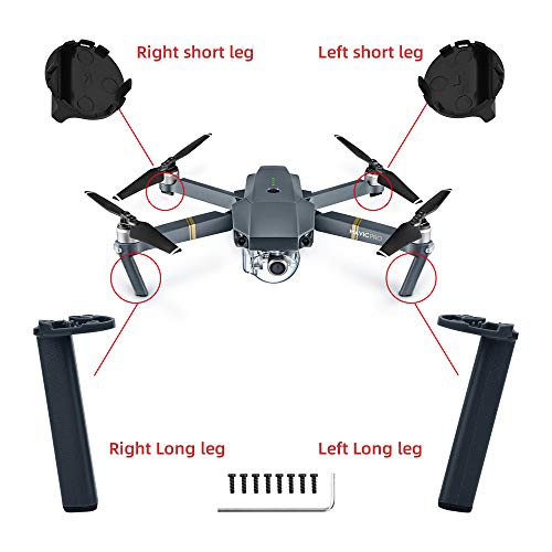 HeiyRC 4 in 1 Landing Gear Kits for DJI Mavic Pro,Left Right Front Back Legs,Drone Replacement Accessory Repairing Kits