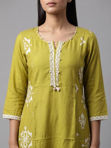 Conjunto Kurta de seda para mujer pantalón y túnica larga bordada 3